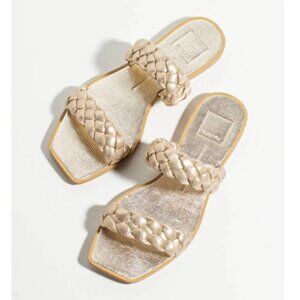 Dolce Vita Women's Indy Flat Sandal Light Gold Size 9